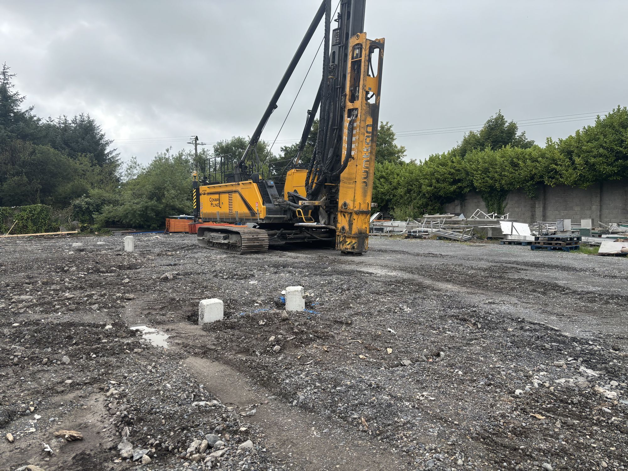 Piling rig at work on a construction site