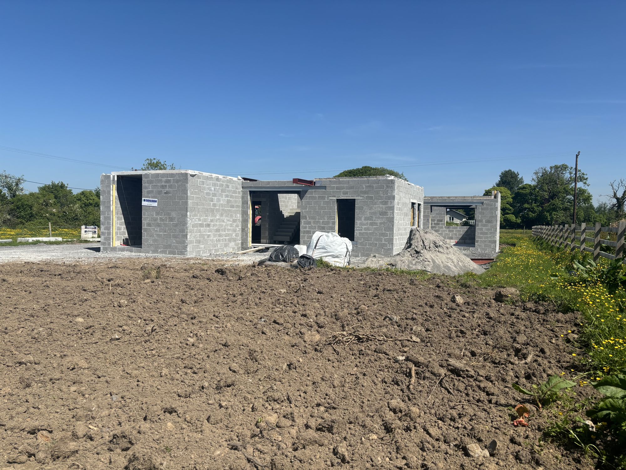 Blockwork shell of a new house under construction